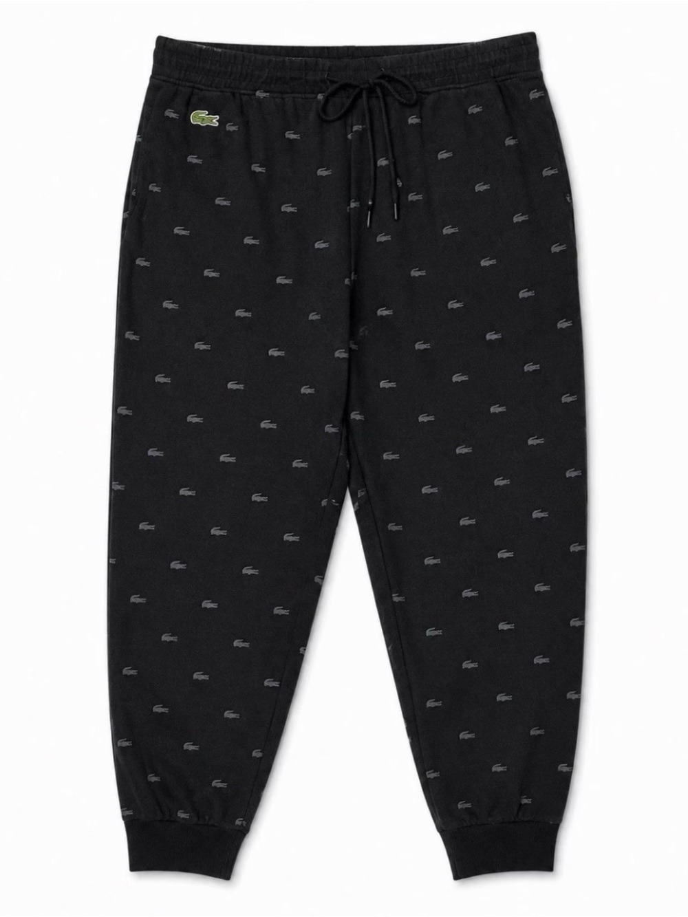 Lacoste Sleepwear Crocodile Print Lounge Jogger Pants Black Men’s Large